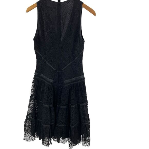 Strenesse Size 6 Black Lace Luxury Cocktail Dress Whimsigoth 100% Silk Victorian - Picture 6 of 11